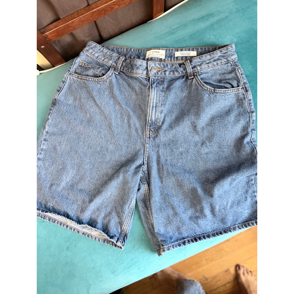 TCotton On Blue Super Baggy Denim Jean Shorts Size 10